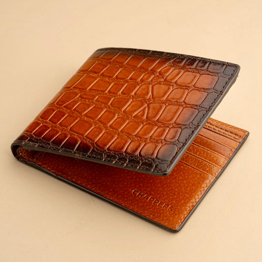 Croco wallet - Tan/Brown