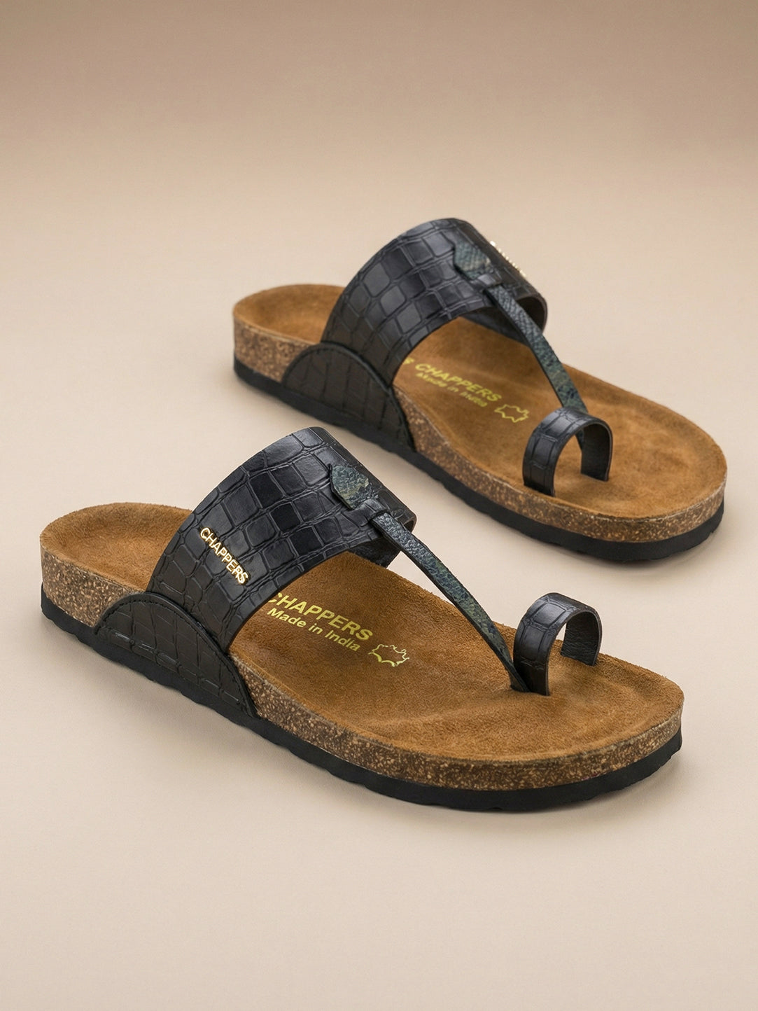 Corkies Blades Suede/Black Croc Python Green