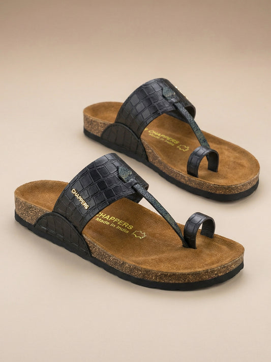 Corkies Blades Suede/Black Croc Python Green