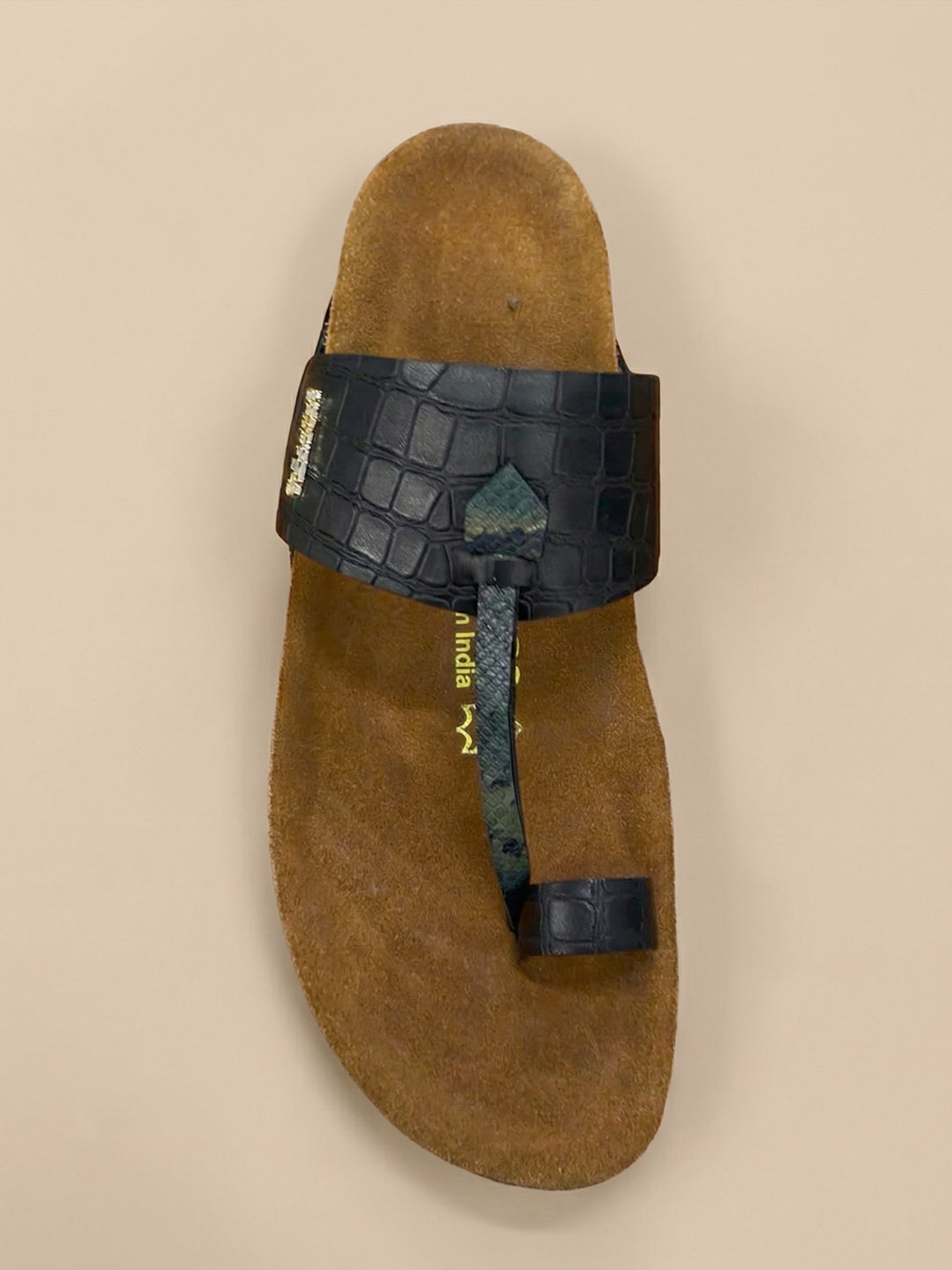 Corkies Blades Suede/Black Croc Python Green