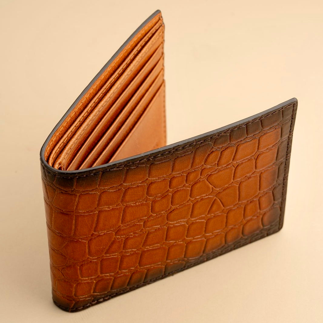 Croco wallet - Tan/Brown