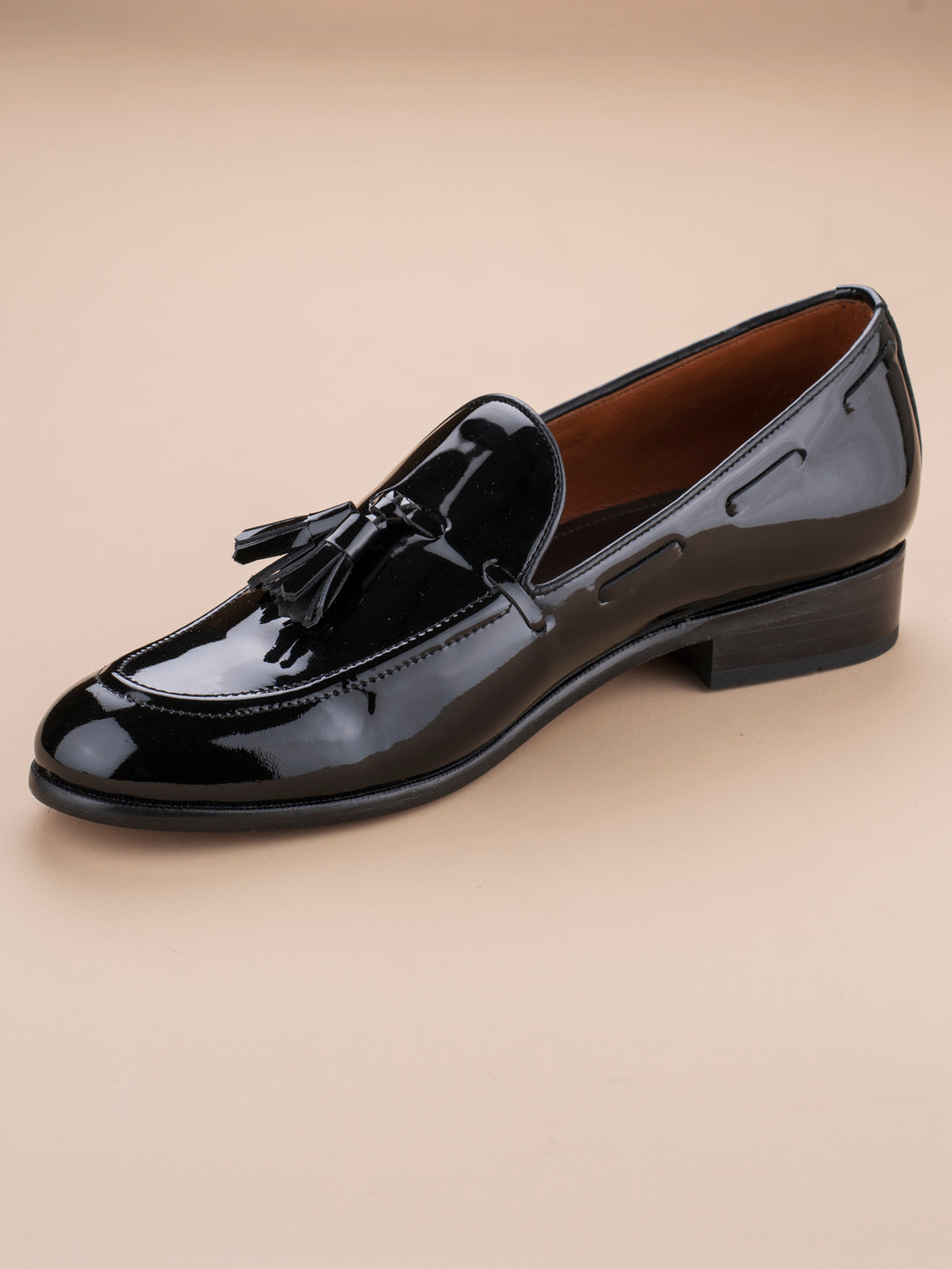 Patent Tassel Loafers Black