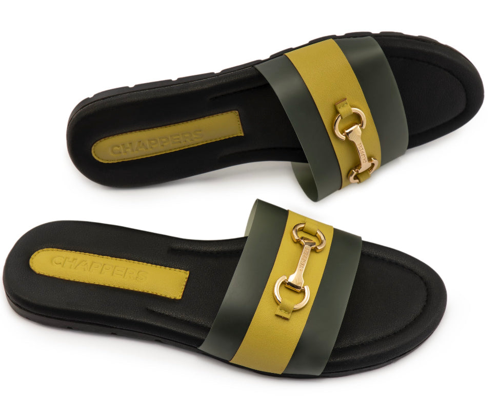 Dark yellow gucci discount slides